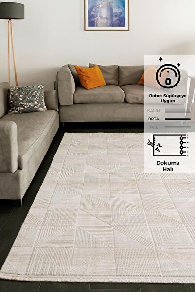 Konfor Halı Konfor Elex 5211 Bej Renkli Salon Mutfak Oturma Odası Halısı Mode...