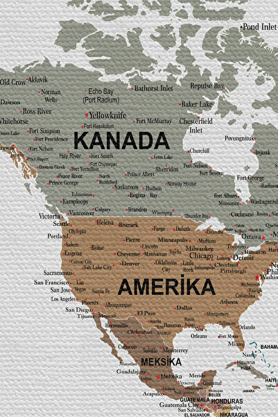 Limitless Wall Cover / Carpet Detailed Turkish Current World Map Quality Canvas Fabric-3963