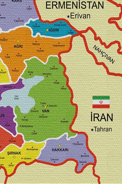 GLOBELUX Current Türkiye Map Detailed Quality Canvas Wall Tapestry - 4049