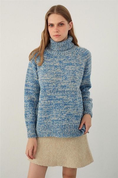 SHERIN Πλεκτό πουλόβερ Indigo Melted Turtleneck Basic Knitwear