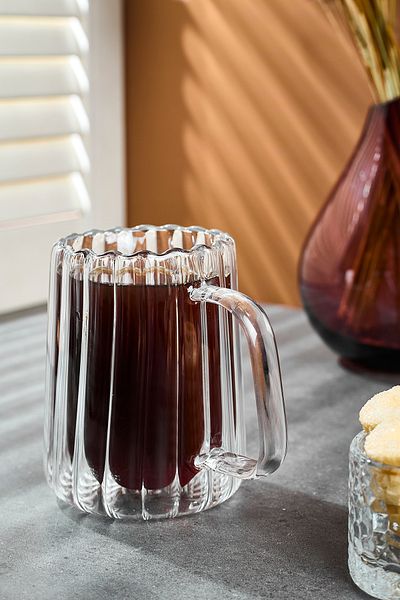 Perotti Double Walled 280ml Stripe Long Mug