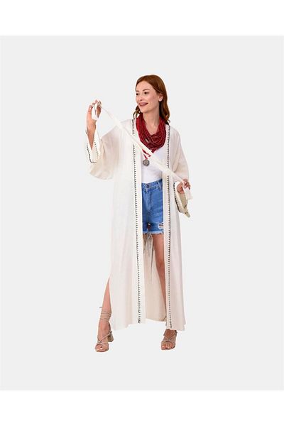 Bohem Stil Kimono Boho cu imprimeu din piele roșie cu design special - Kaftan