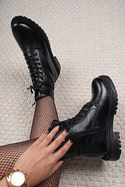 Stilbagshoes SUSAN HAKİKİ DERİ KADIN POSTAL SİYAH