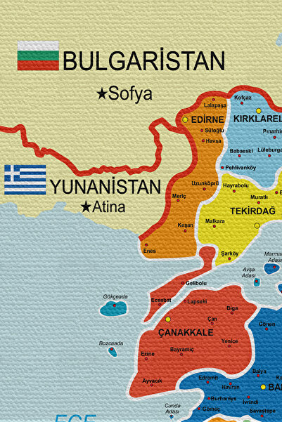 N NOXXO Wall Cover Detailed Current Türkiye Map Quality Canvas Wall Tapestry-4049