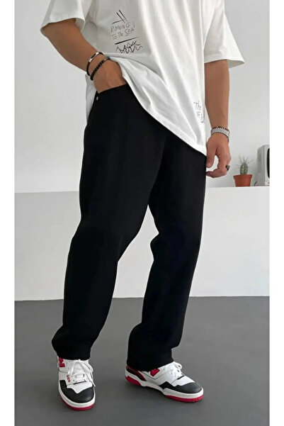 viking's line erkek bagy pantolon siyah loose fit jeans