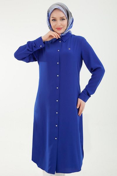 Armine TREND Saks Colorful Shirt Tunic με γιακά - Με μανσέτες και κουμπιά 24yt430