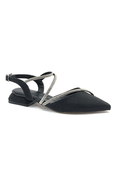 KCMN حذاء باليرينا نسائي ذو قصة منخفضة باللون الأسود