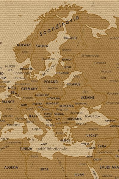 GLOBELUX Wall Cloth / Carpet Antique Vintage Canvas Fabric World Map-3958