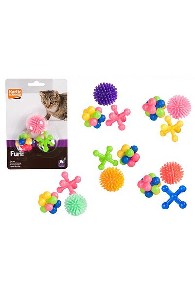 Flamingo Karlie Rubber Cat Toys - 4cm Set of 3