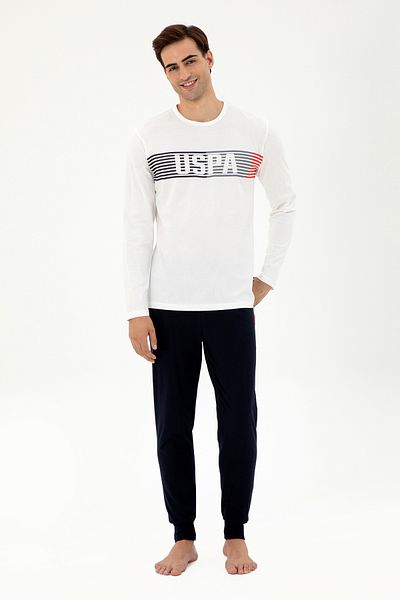 U.S. Polo Assn. Men's Ecru Pajama Set 50301720 -Vr019