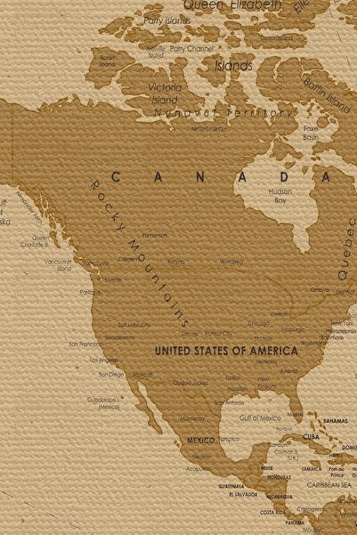 N NOXXO Wall Cloth / Carpet Antique Vintage Canvas Fabric World Map-3958