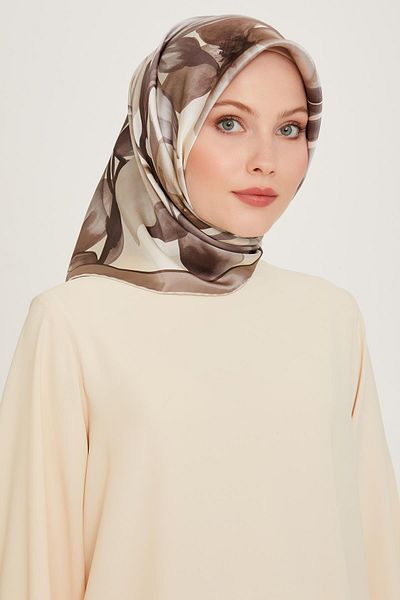 Armine Silk Scarf Winter Ecru Twill 2025 9205-33