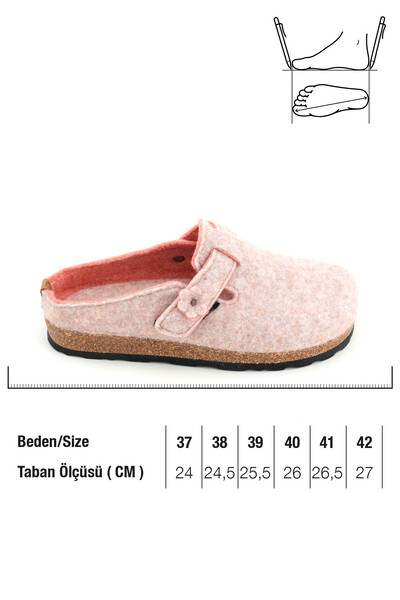 GEZER Women's Winter Cork Sole Single Velcro Adjustable Felt Home Garden Slippers