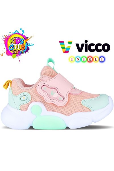 Vicco Gum Ortopedik Işıklı Çocuk Spor Ayakkabı PUDRA