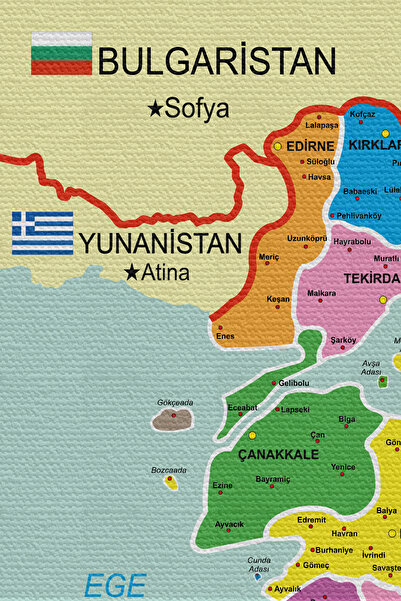 N NOXXO Wall Cover Detailed Current Türkiye Map Quality Canvas Wall Tapestry-4053