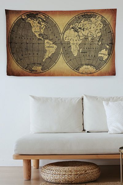 GLOBELUX Wintage Old World Map - Quality Canvas Wall Cover Rug 4057
