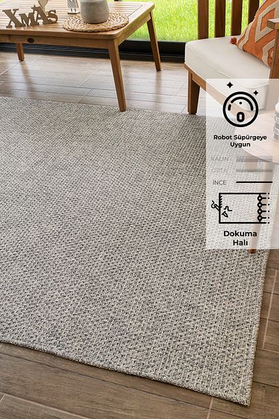 KONFOR Rusticana 3103 Jute Rug – Modern Knitted Kilim, 120 x 180 cm