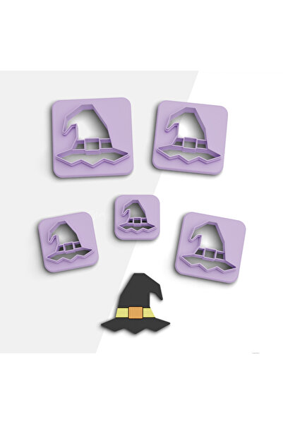 flament aşk Witch Hat Polymer Clay Cutting Mold, Earring Mold, Cookie Mold, C...