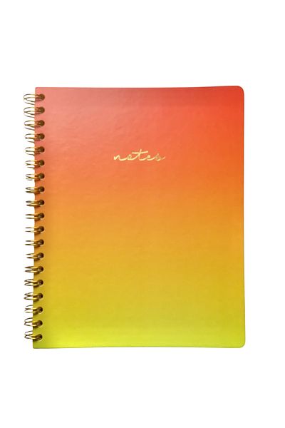 blume 20*25 Cm 240 pagini cu linii - Copertă flexibilă Gradient Portocaliu Acar Spiral Thermo Notebook
