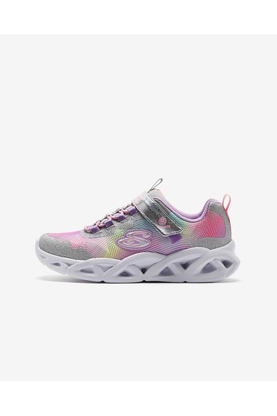 SKECHERS Twisty Brights 2.0 - حذاء رياضي للفتيات الصغيرات باللون الرمادي الفاتح302339L Smlt