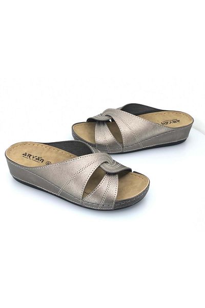 Kids Club Shoes Дамски ортопедични чехли Aryan 09-098 ПЛАТИНЕНИ
