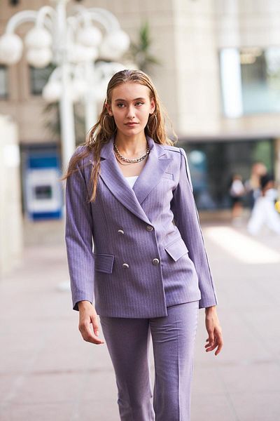 LOVELF Set Polyviscon Liliac - Mâner cu nervuri