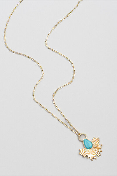 So CHIC... Mistik Tanrıça 18 Ayar Sarı Altın Kaplama 52 Cm Gümüş Kolye