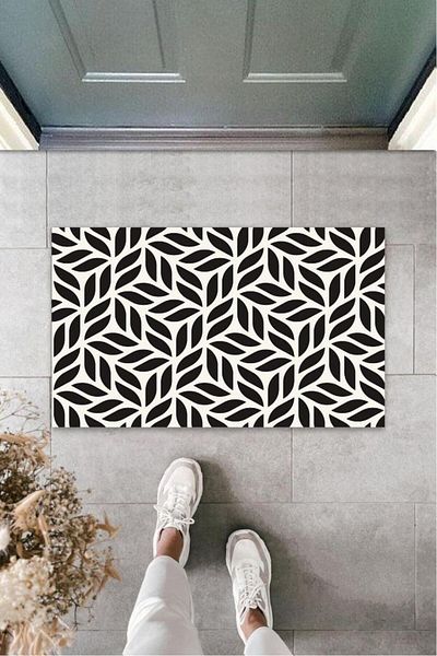 Lasirius Black Door Mat K Pattern
