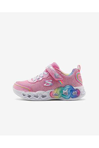 SKECHERS Infinite Heart Lights - Adidași cu lumină roz pentru fetiță Love Big...