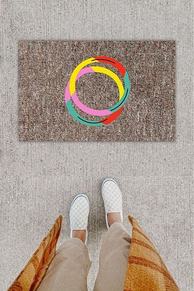 GLOBELUX Digital Printing Decorative Ring Multicolor Door Mat K-1283