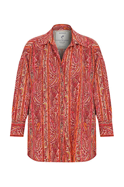 Sandshaped PRINKIPO VEGAN SILK SHIRT RED