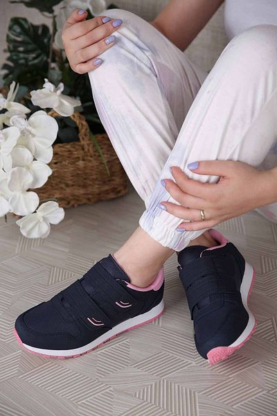 Ccway Pantofi sport cu velcro dublu de damă, roz bleumarin