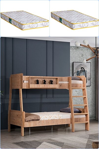Setay Ranza, Trend Geniş Ikili Ranza - Ceviz 2 Adet Comfort Yatak