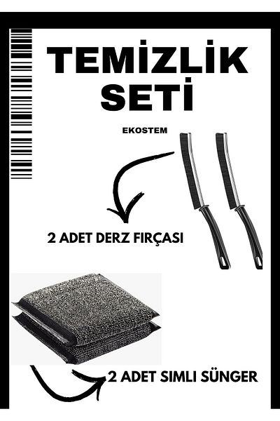 Ekostem Cleaning Kit for All Surfaces: 2 Wire Sponges + 2 Joint Brushes