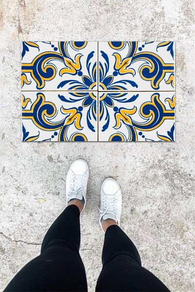 GLOBELUX Colorful Digital Printed Tile Patterned Door Mat - K-1062