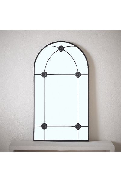 Home Box Fresco Metal Frame Windowpane Wall Mirror - 50x90 cm