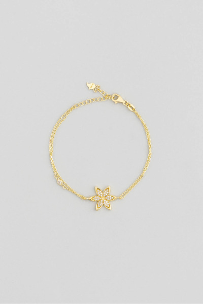 So CHIC... Şans Çiçeği 18 Ayar Sarı Altın Kaplama 20 Cm Gümüş Bileklik