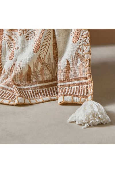 Home Box Cancun Palm Print Slub Throw - 130x170 cm