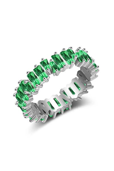 VİYA خاتم لوسيا باجيت أخضر بحجر الزركون