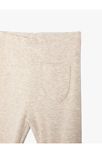 Koton Basic-Leggings aus Baumwolle mit geripptem Taschendetail