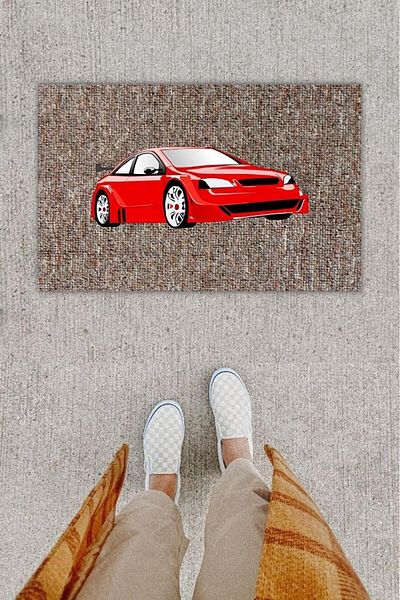 GLOBELUX Red Digital Printed Sports Car Mat - K-1282