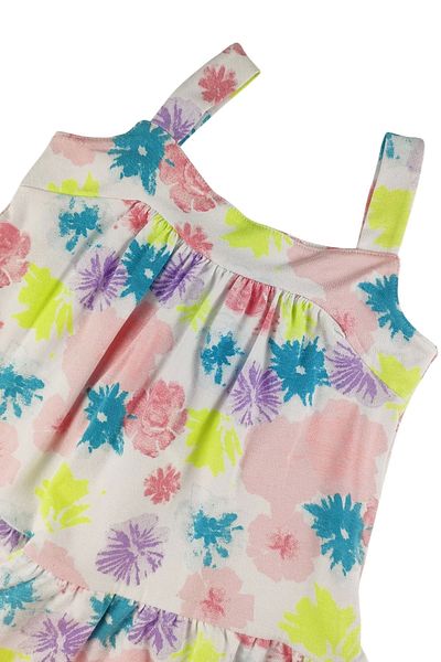 difa kids Άνετο καλοκαιρινό φόρεμα με πολύχρωμο λουλουδάτο σχέδιο για κορίτσι