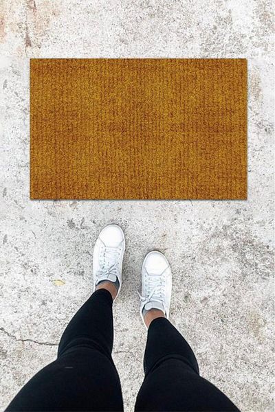 Lasirius Digital Printing Brown Wicker Pattern Door Mat
