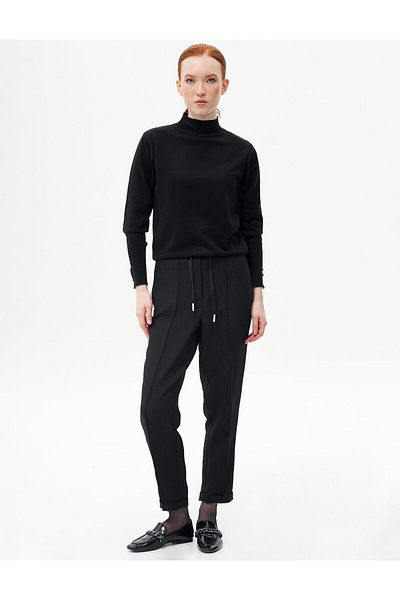 Kayra Black Quilted - Double Leg Trousers