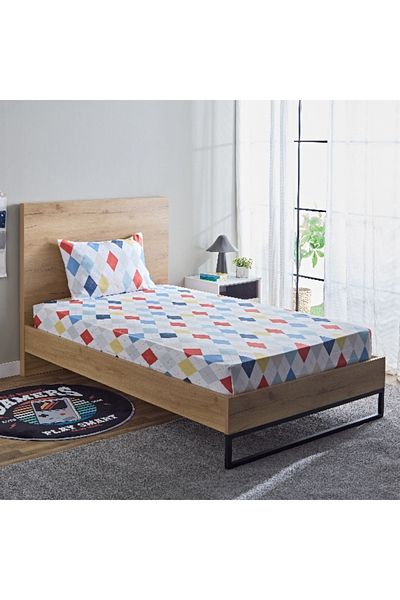 Home Box Nora 2-Piece Single Plaid Flat Sheet Set - 160x240 cm