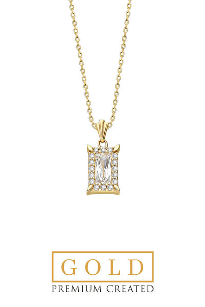 So CHIC... 14 Ayar Sarı Altın Premium Created Sertifikalı 42 Cm Baget Taşlı K...
