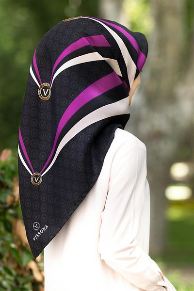 Vissona Μεταξωτό κασκόλ Twill - 17505 - 0001-0026
