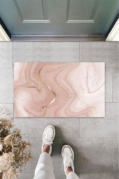 GLOBELUX Digital Modern Wavy Powder Door Mat Outdoor Door Mat K-3116