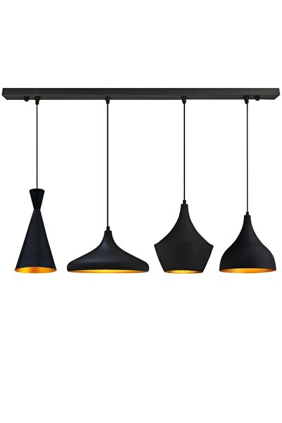 Bamyum Siyah Dörtlü Rocha Avize Sarkıt Yemek Masaüstü Iç Mekan Pastane Ofis Dükkan Modern Restoran