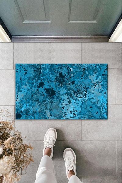 Anılfashion Blue Batik Digital Printed Mat - Outdoor K-2095